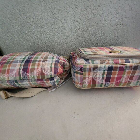 Like New Vintage Coach Poppy Daisy Madras Plaid Crossbody Bag ,Wallet Cosmetic - Picture 10 of 16